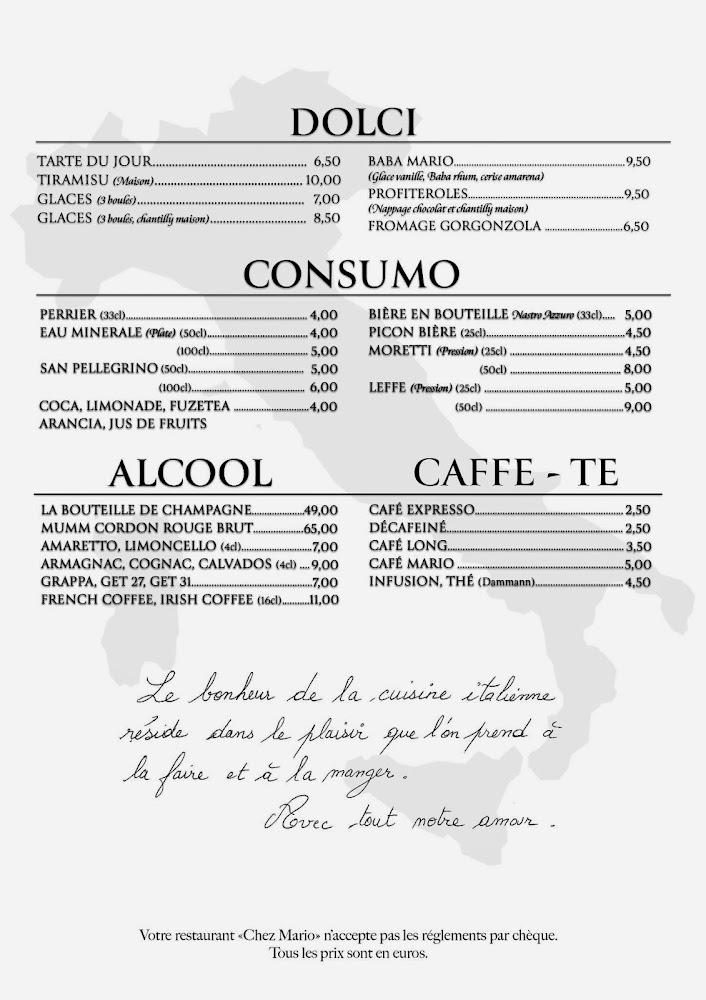 Chez Mario - Menu Image 2